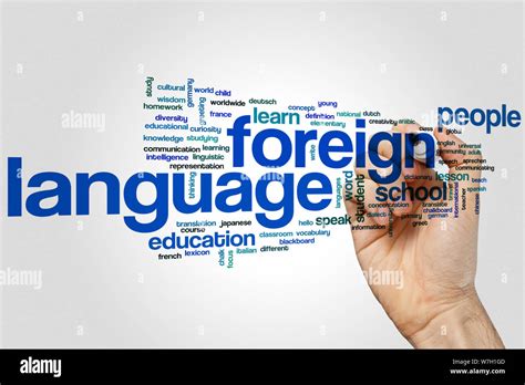 Foreign Language Concept Word Cloud Background Stock Photo Alamy