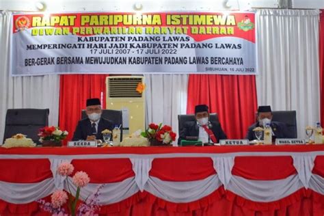 Dprd Gelar Rapat Paripurna Istemewa Hari Jadi Kabupaten Padang Lawas Ke