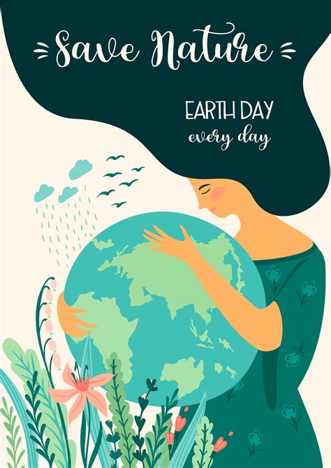 Tenney an introduction, and a chapter on. Save Nature. Earth Day. Vector template, design element ...