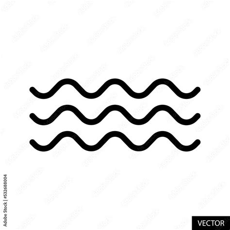 Vecteur Stock Wave Vector Icon In Line Style Design For Website Design