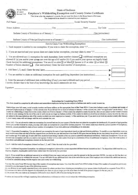 State Of Indiana Employee Withholding Form 2023