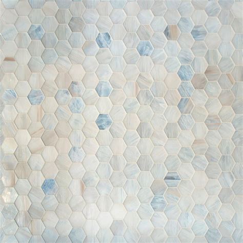 Mtot0005 Modern Hexagon Light Blue Beige Metallic Handcut Glass Mosaic Tile Mosaic Tiles