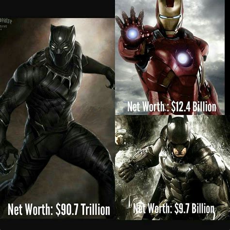 Black panther is the most realistically rich superhero (or supervillain) in either dc or marvel and wealthiest fictional character of all time. Richest Superheroes Black Panther Ironman and Batman ...