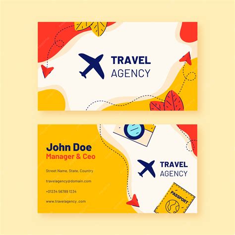 Premium Vector Flat Horizontal Business Card Template For Travel Agency