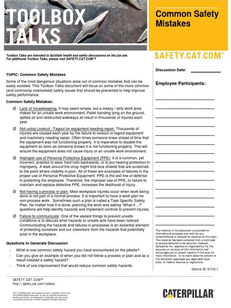 Toolbox Talks Personal Protective Equipment Safety Free 30 Day
