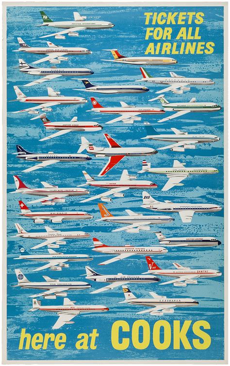 An Original Vintage Thomas Cook Travel Poster Tickets For All Airlines