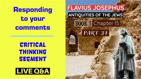 Flavius Josephus Antiquities Of The Jews Book 3 Chapters 15 Part