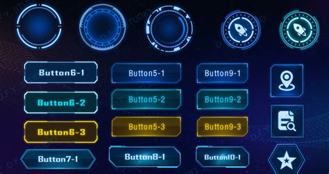 Sci Fi Buttons And Panels Pack Asset Store Game Ui Design Web Design