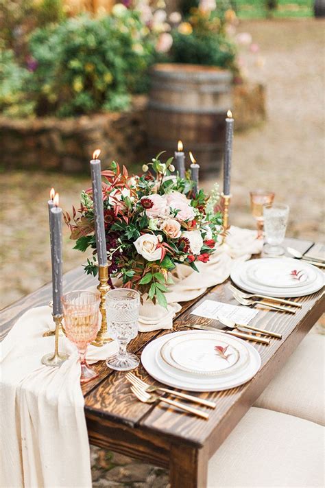 Winery Vow Renewal Inspiration With Autumn Leaves Portland Oregon
