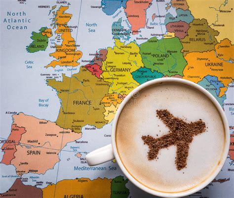 We cannot make a case for this argument without appreciating europe for giving us a good dose of. Europe Map And Cup Of Coffee (airplane Made Of Cinnamon ...