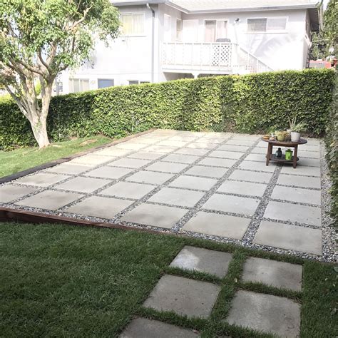 Large Pavers Used To Create Patio In Backyard Quick And Easy