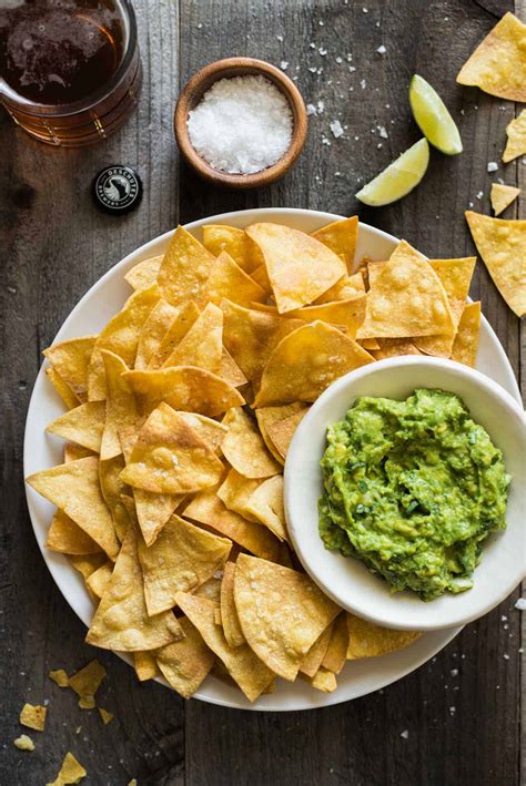 I use about 1 1 /2 inches of oil or so. How to Make Baked Tortilla Chips | Healthy Nibbles & Bits