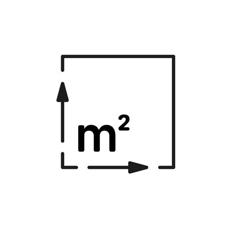 metro quadrado ícone de superfície de tamanho m sinal de dimensão de área de medição medida