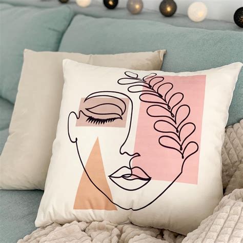 Throw Decorative Pillow Cover For Your Home By Homeflamingo Abstract Face Art Pillows Artist