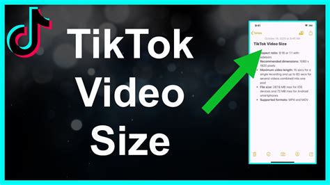 Tiktok Video Size Limit Ratio Pixels Etc Youtube