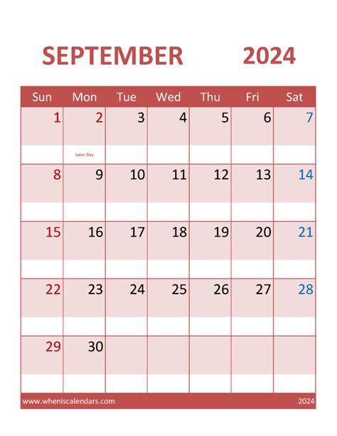 Calendar Template September 2024 Editable Monthly Calendar