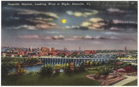 Danville Skyline Looking West At Night Danville Va Digital