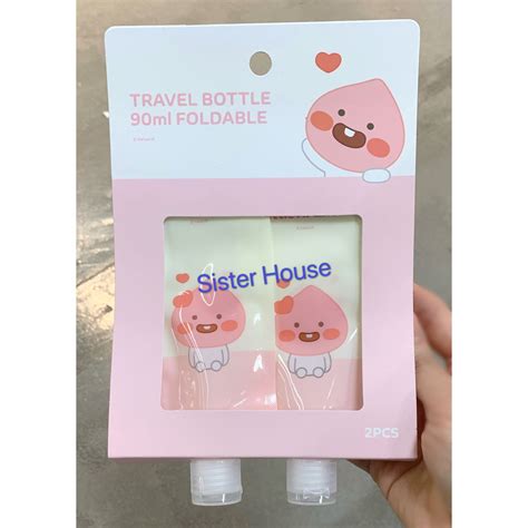 🇰🇷 Kakao Little Friends Apeach Foldable Travel Bottle 2p Set 90ml 旅行旅行樽