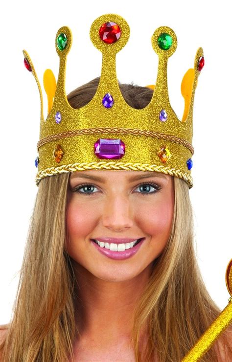 Choose from 190+ queen crown graphic resources and download in the form of png, eps, ai or psd. Gold Glitter Jeweled Queen Crown - Candy Apple Costumes ...