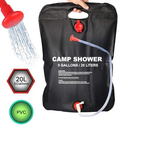 Portable Outdoor Shower Camp Shower 5 Gallon Capacity Outdoor Solar