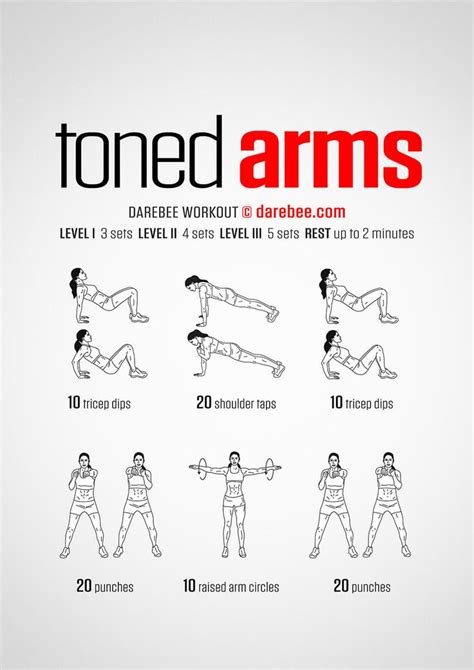 A Poster With Instructions On How To Do The Toned Arms