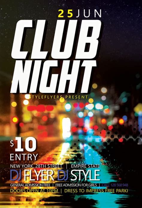 At least 2 gb of free ram (inc. Club Night Party Free Flyer Template - Download Flyer ...