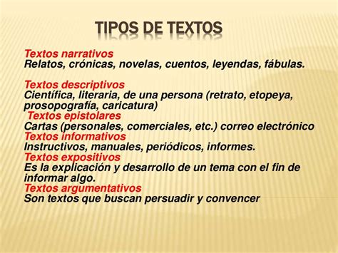 Que Tipos De Textos Existen Y Cuales Son Sus Caracteristicas Y