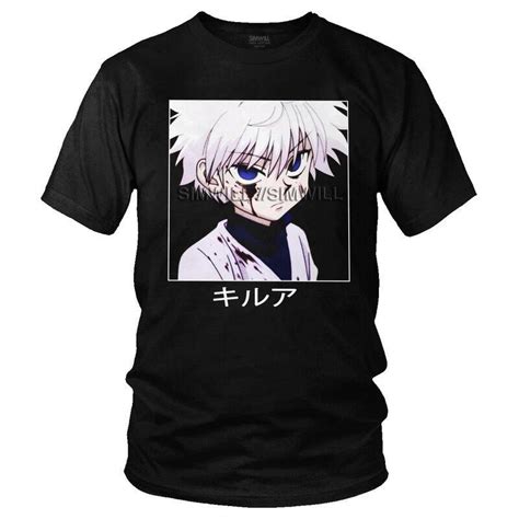 Cheap Manga Killua Zoldyck T Shirt Men Novelty Anime T Shirt Short