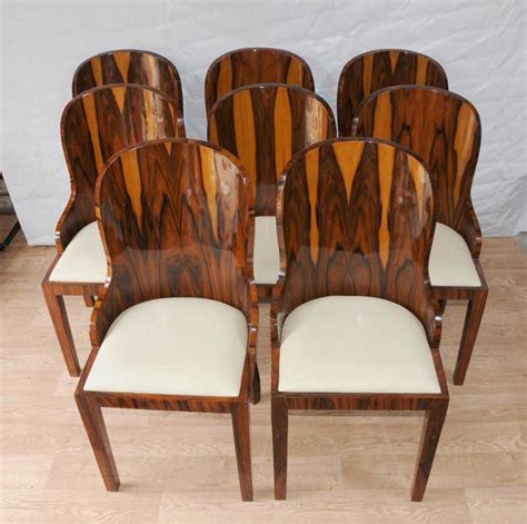 Custom modern walnut dining table art deco inspired $ 14,500 cad. Set Art Deco Dining Chairs Rosewood Furniture 1920s Interiors