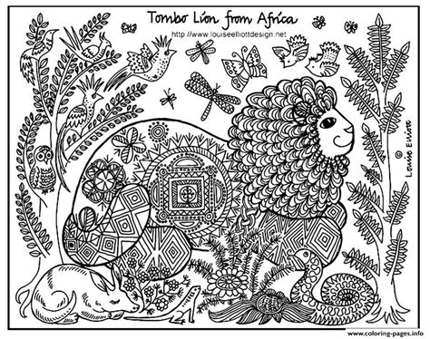 Africa is rich with varied wildlife including elephants, penguins, lions, cheetahs, seals, giraffes, gorillas, crocodiles, and hippos. Adult Africa Lion Coloring Pages Printable