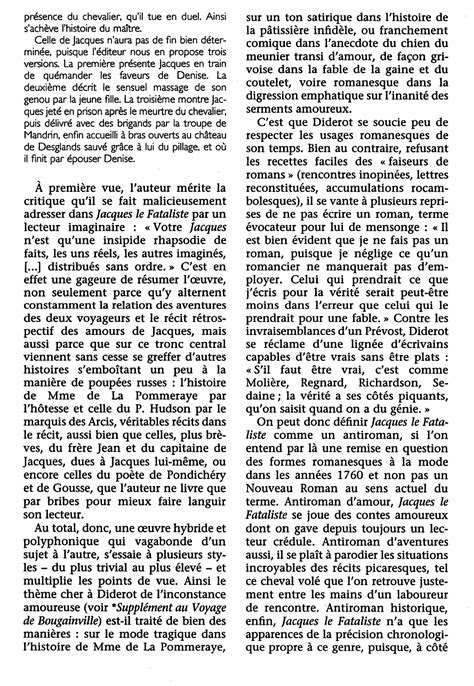 Jacques Le Fataliste Et Son Maître Roman De Denis Diderot Analyse