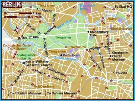 Berlin Tourist Attractions Map Berlin City Map With A