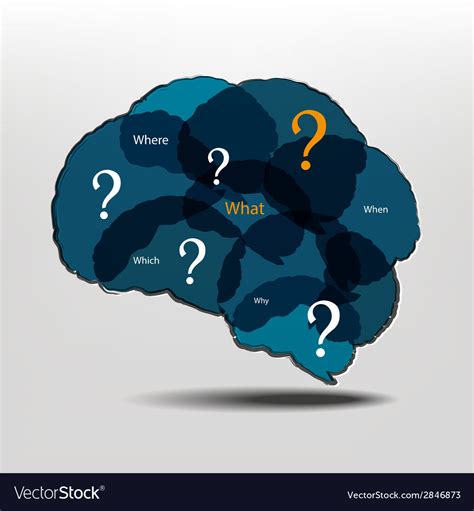 Brain And Question Marks Questions Royalty Free Vector