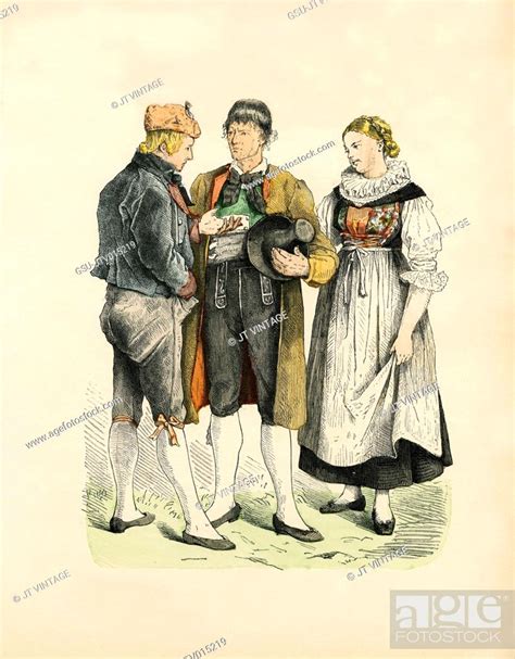 Tyrolean Folk Dress Puster Valley Late 19th Century Illustration