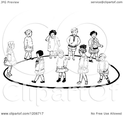 You can use them for free. Clipart of a Vintage Black and White Group of Children ...