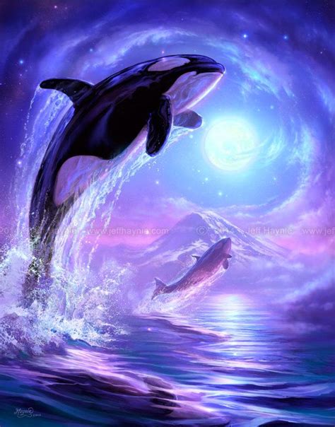 Beautiful Orca Art Dolphin Art Orca Painting
