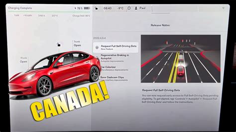 Tesla Fsd Beta Now In Canada With Safety Score Feature Update 202245