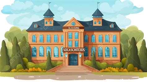 An Illustration Showing A School Building Background Pictures Of