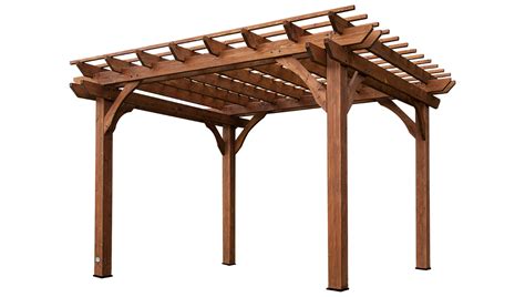 Cedar Pergola With Sturdy Beams For Patio Shade And Relaxation
