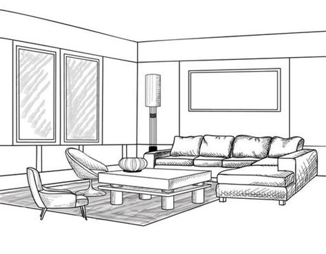 Living Room Sketch Vector Art Icons And Graphics For Free Download