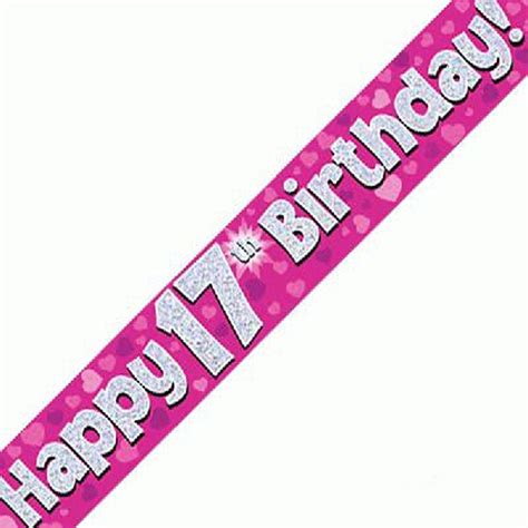 Happy 17th Birthday Banners And Bunting In Bling Pink Or Bling Etsy Uk