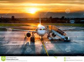 Airplane Near The Terminal In An Airport Stock Image Image Of Park