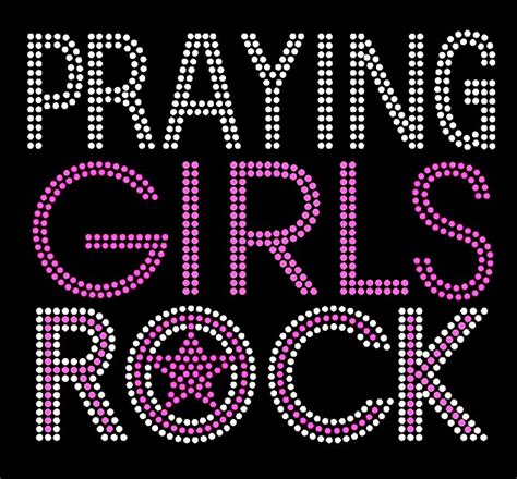 Praying Girls Rock Fuchsia Religious Rhinestone Transfer Texas