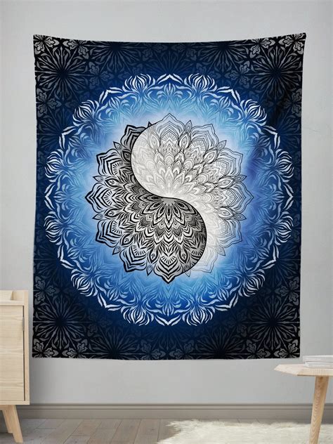 Yin Yang Mandala Wall Tapestry Electro Threads
