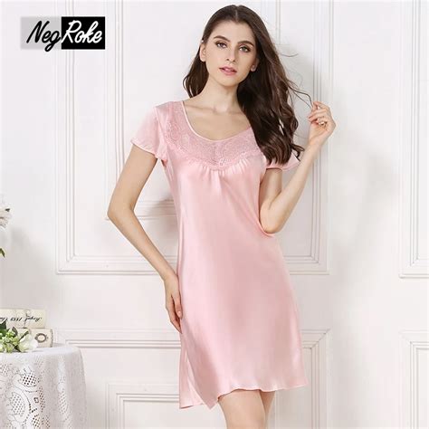 new design summer 100 silk women nightgowns short sleeves sexy noble simple sleepdress for