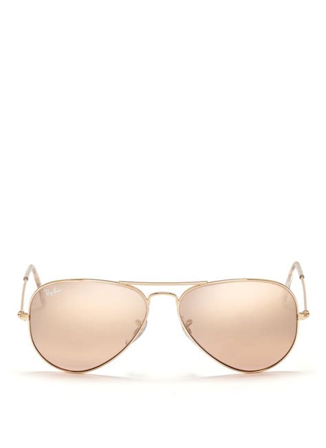 Ray Ban Gold Wire Mirror Aviators In Gold For Men Metallic Lyst
