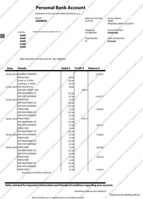 Looking to open a bank account with hsbc? Bank Statement Editor | Sample document Ireland | Bank of ...