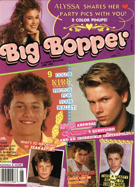 big bopper magazine from june 1988 featuring various heart throbs such as kirk cameron and sean