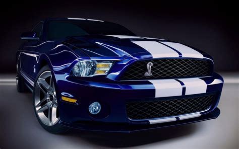 Online Crop Blue And White Ford Mustang Gt Coupe Car Vehicle Blue