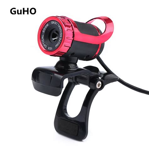 GuHO HD Web Cam Clip On Web Camera USB 2 0 12 Million Pixels 360 Degree